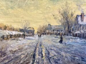 Ölbild Reproduktion von Monets Schneeeffekt, Straße in Argenteuil von Matthias Schneider-Dominco