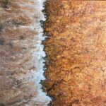 Ölgemälde Welle am Strand Ramla Bay auf Gozo von Matthias Schneider-Dominco